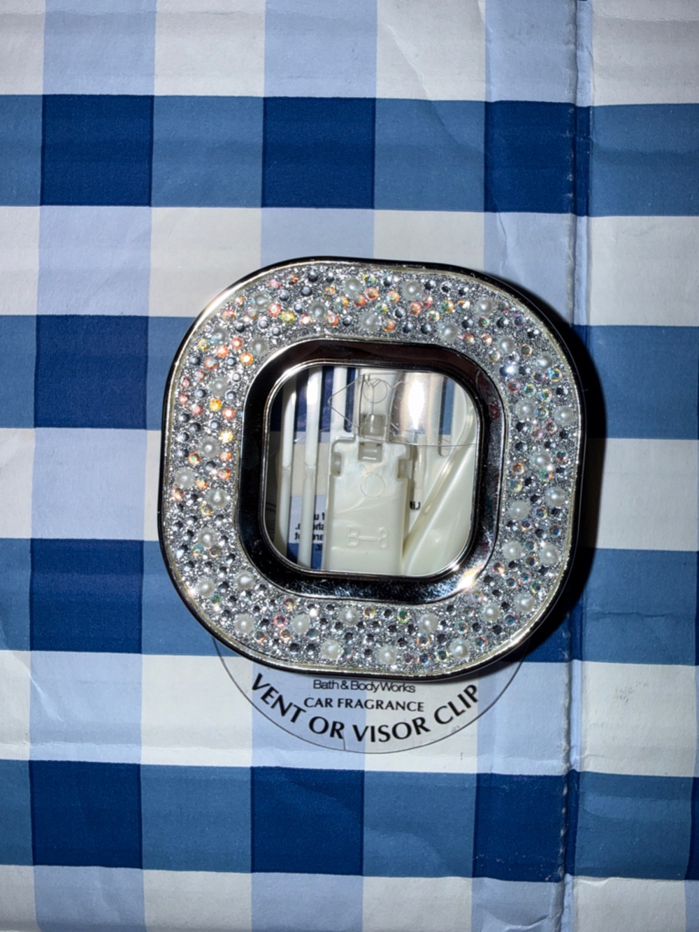 Sparkly car visor and vent clip